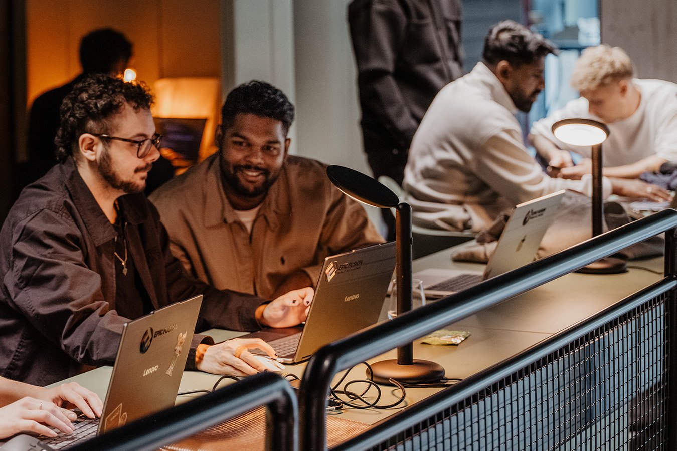 The Epic Fusion team is working and discussing low-code