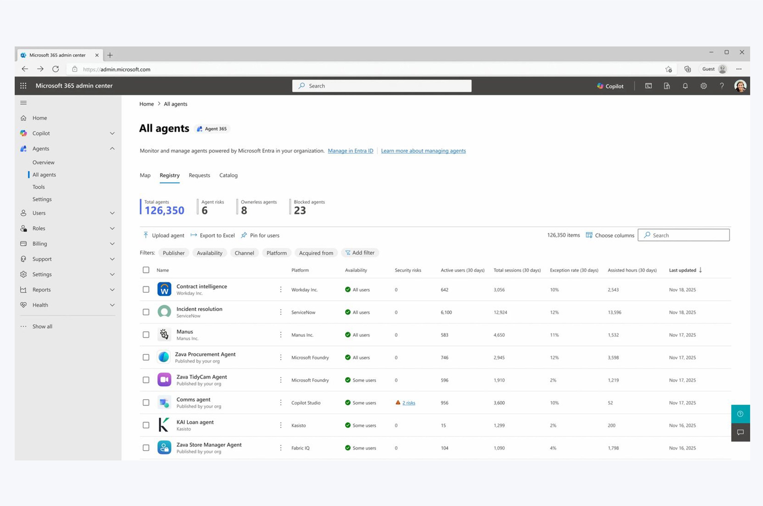 Microsoft Agent 365 Registrierungsplattform