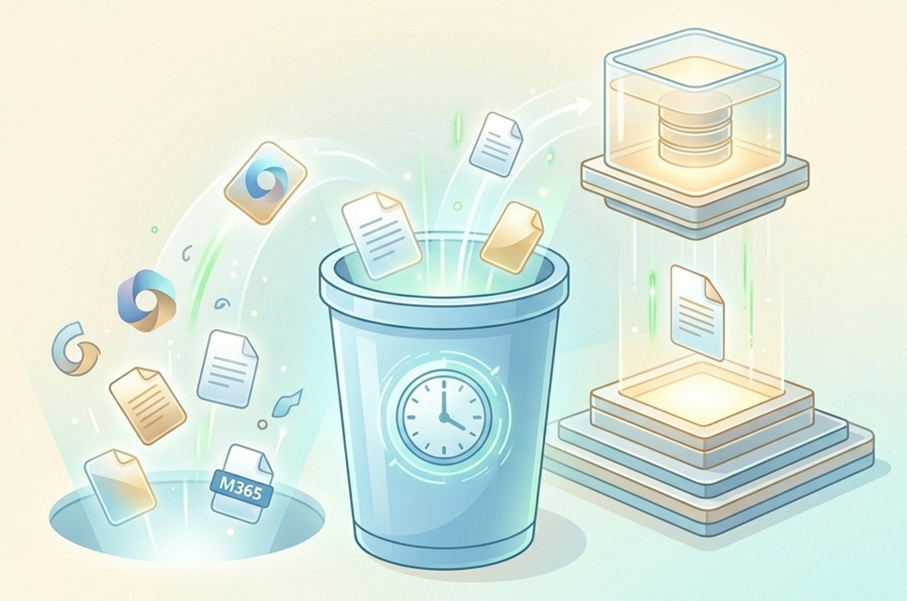 Native Papierkorb und Retention sind kein Backup