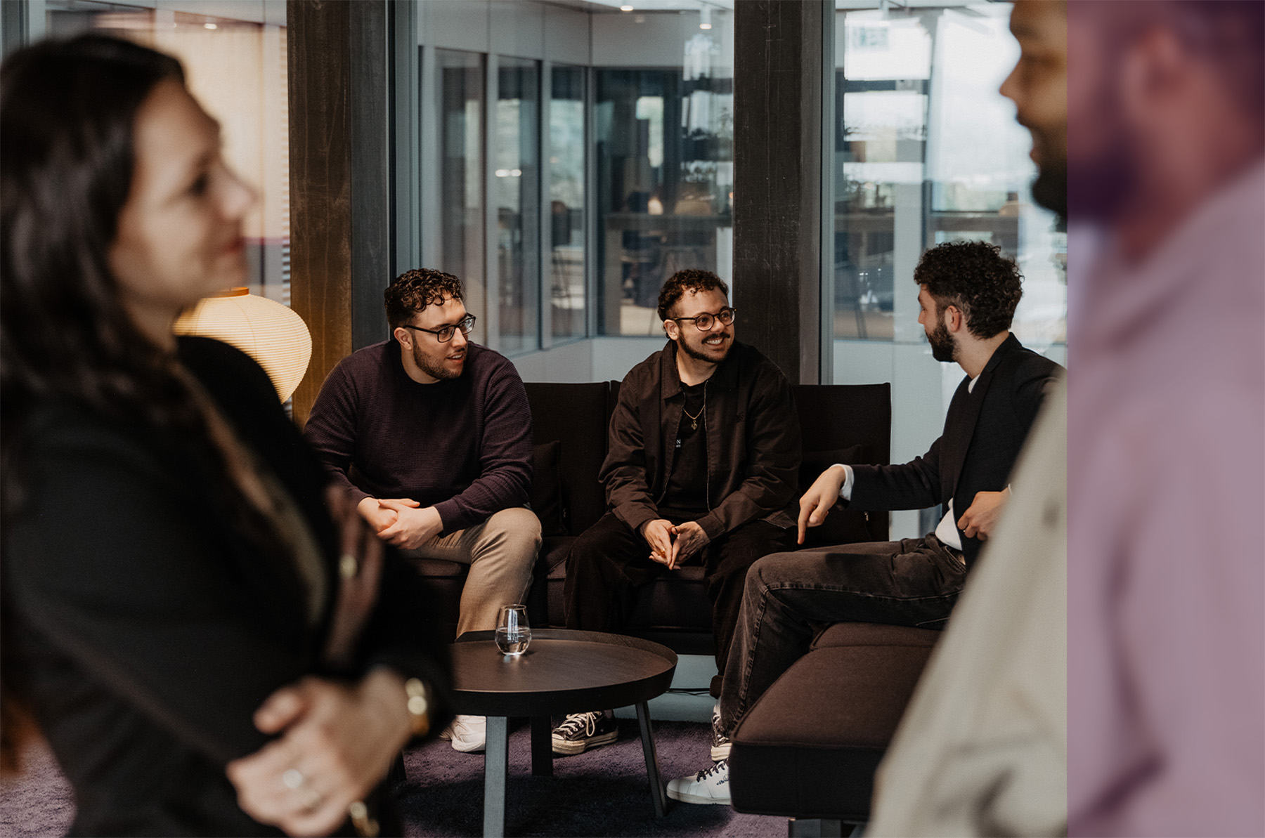 The Epic Fusion Team chatting with each other in the lounge