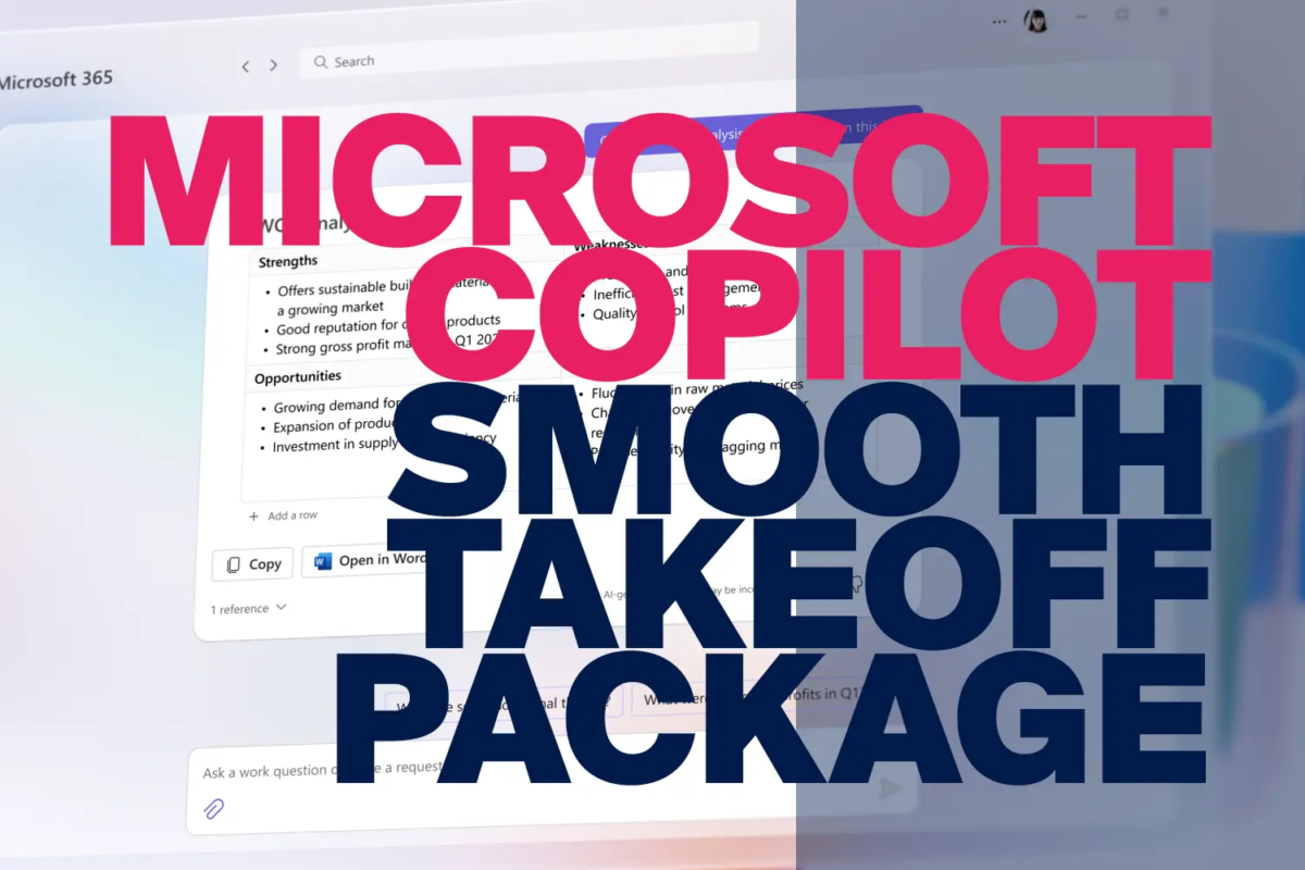 Featured image of the Microsoft Copilot Smooth Takeoff Package for Microsoft Copilot adoption in organizations.