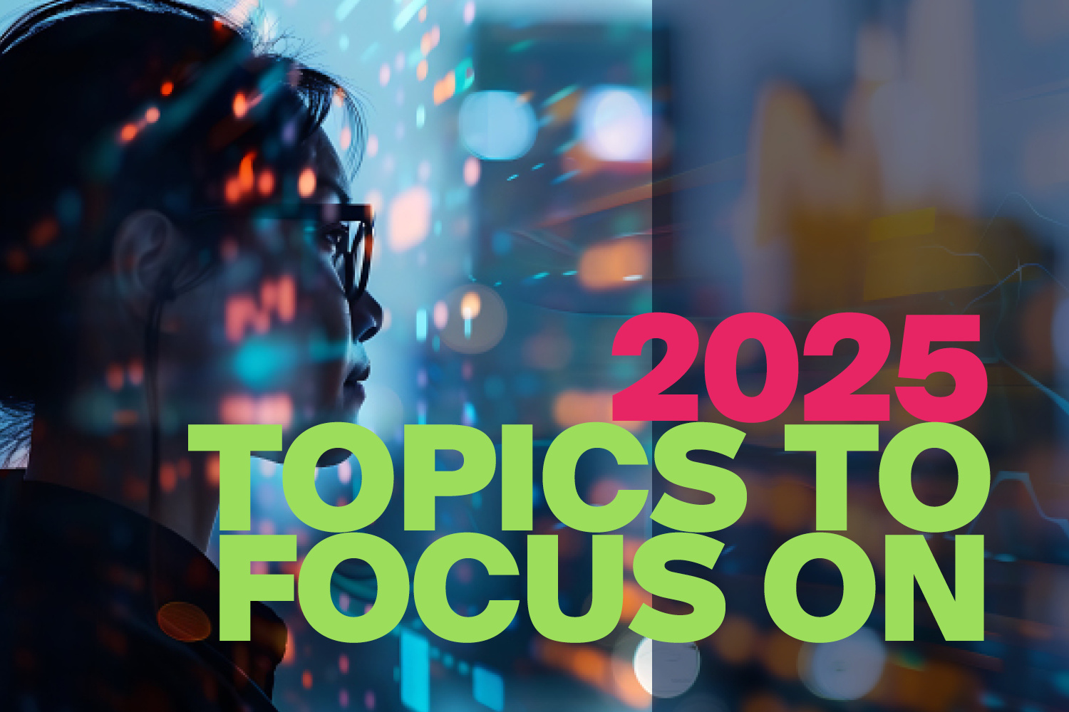 Person viewing digital data streams and visualizations in the context of technology and artificial intelligence.