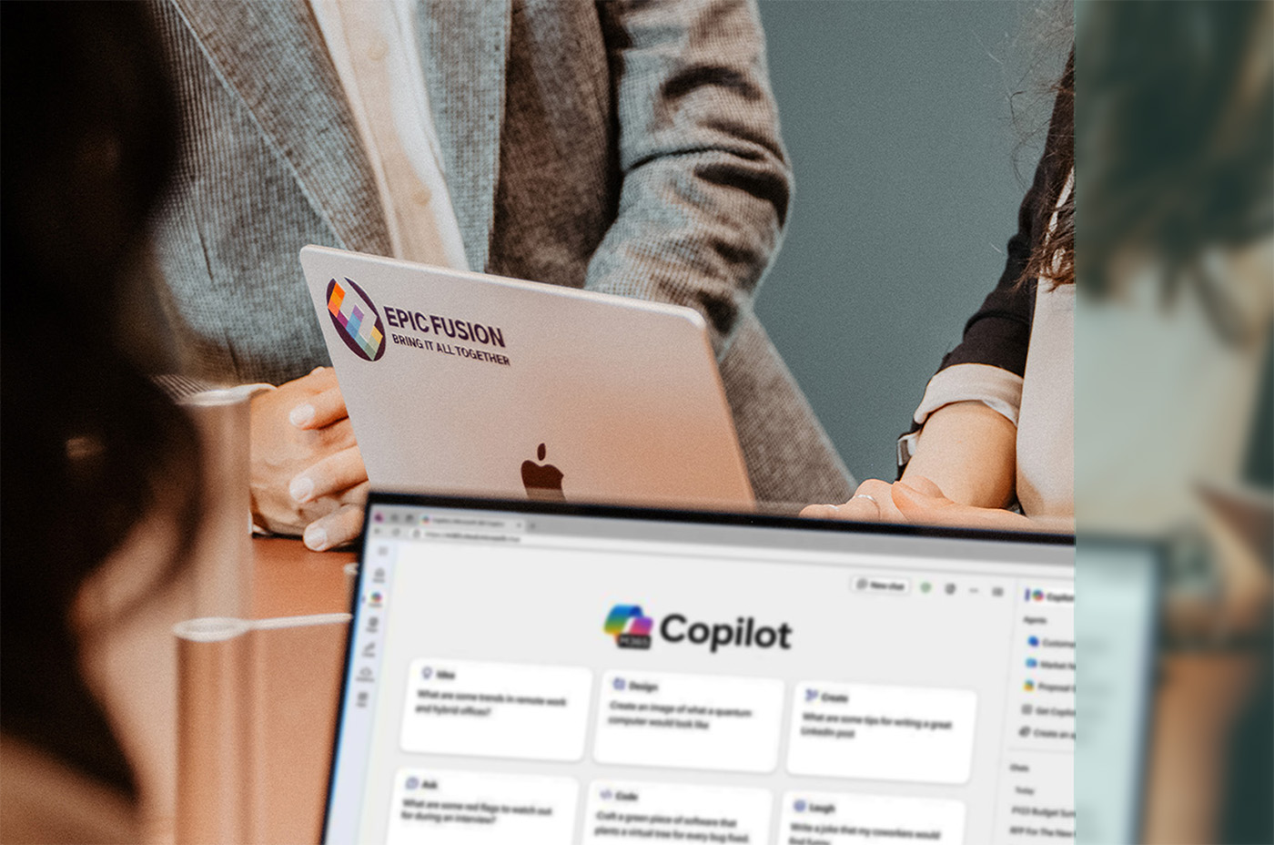 Home Screen on a Laptop: Microsoft Copilot AI Assistant for Microsoft 365