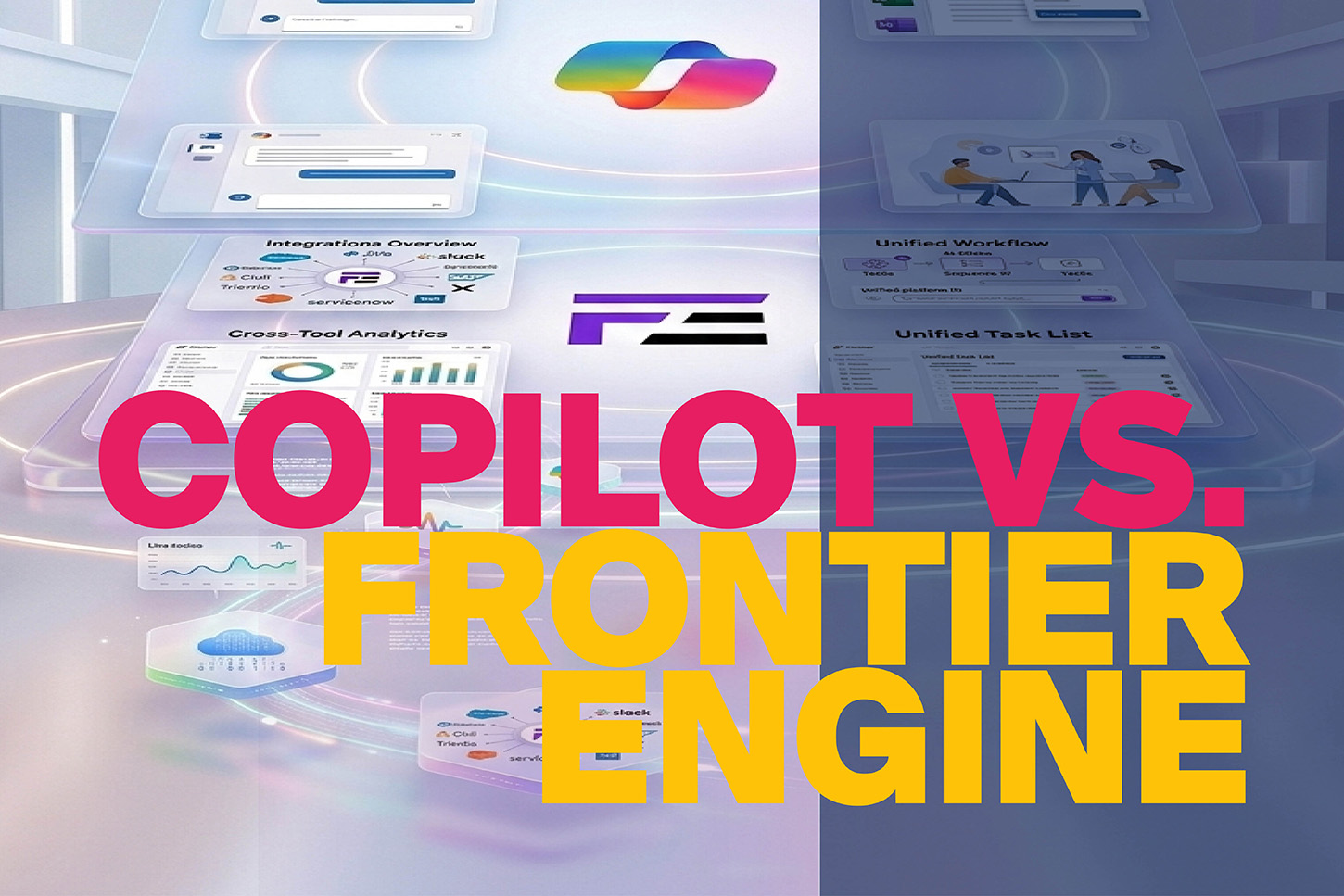 Beitragsbild für Blog Microsoft Copilot versus Frontier Engine von Epic Fusion